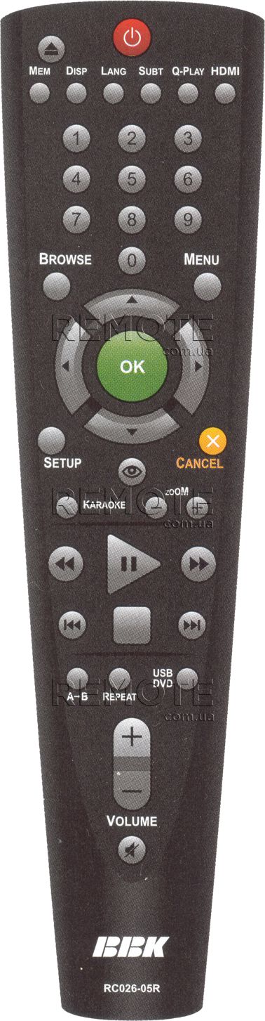 BBK RC026-05R USB+HDMI [DVD] пульт ДК для DVD та домашніх кінотеатрів - магазин Remote - Фото 1