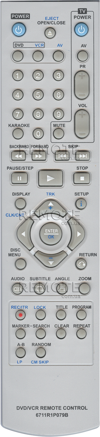 LG 6711R1P079B [DVD+VCR] пульт ДК для DVD та домашніх кінотеатрів - магазин Remote - Фото 1