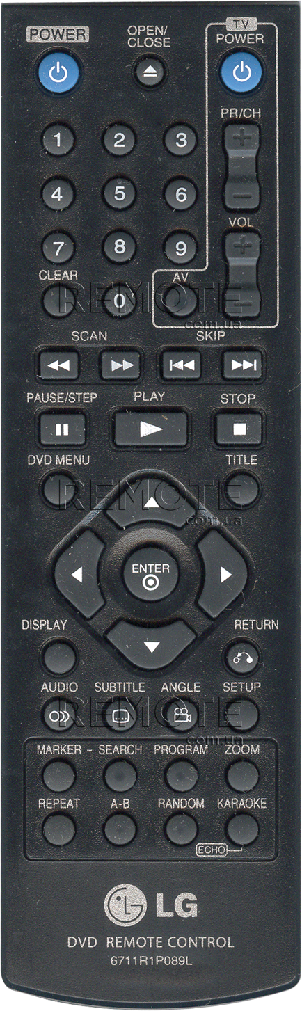 LG 6711R1P089L [DVD] пульт ДУ для DVD  и домашних кинотеатров - магазин Remote - Фото 1