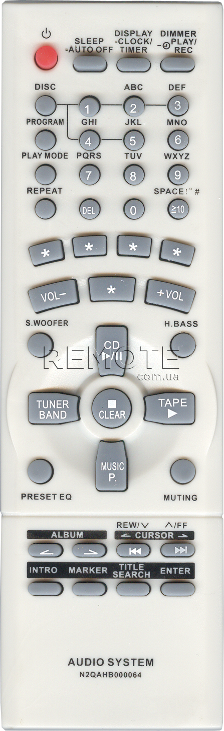 PANASONIC N2QAHB000064 5disc [AUX] пульт ДК для музичних центрів та аудіо техніки - магазин Remote - Фото 1