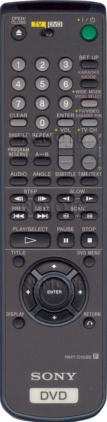 SONY RMT-D108E [DVD] пульт ДК для DVD та домашніх кінотеатрів - магазин Remote - Фото 1