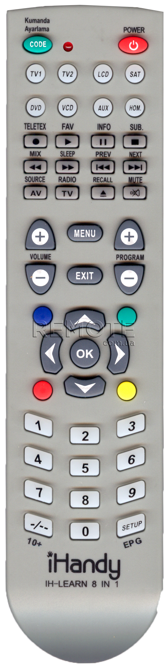 iHandy IH-LEARN 8 in 1 універсальний [UNIVERSAL] оригінальний пульт ДК універсальні - магазин Remote - Фото 1