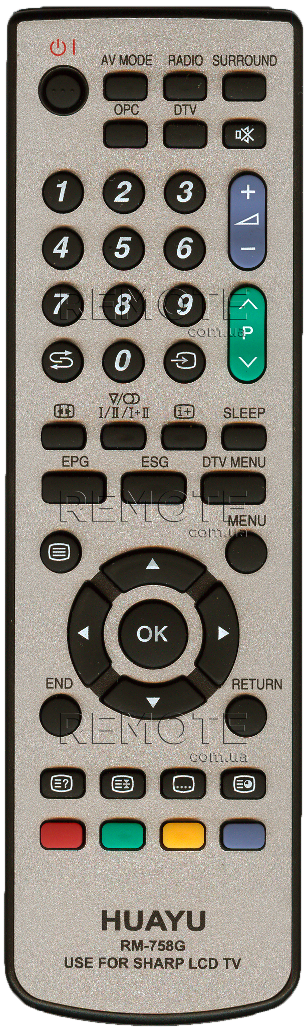 HUAYU SHARP RM-758G TV універсальний [UNIVERSAL] оригінальний пульт ДК універсальні - магазин Remote - Фото 1