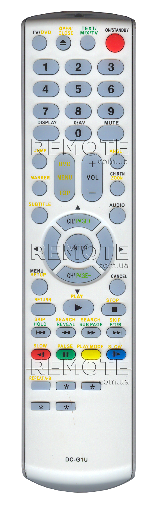 TOSHIBA DC-G1U [TV+DVD] пульт ДК  для телевізора - магазин Remote - Фото 1