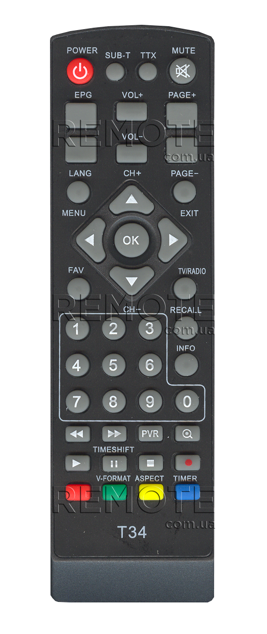 WORLD VISION T2 T34 [DVB-T2] пульт ДК для Т2 тюнера - магазин Remote - Фото 1