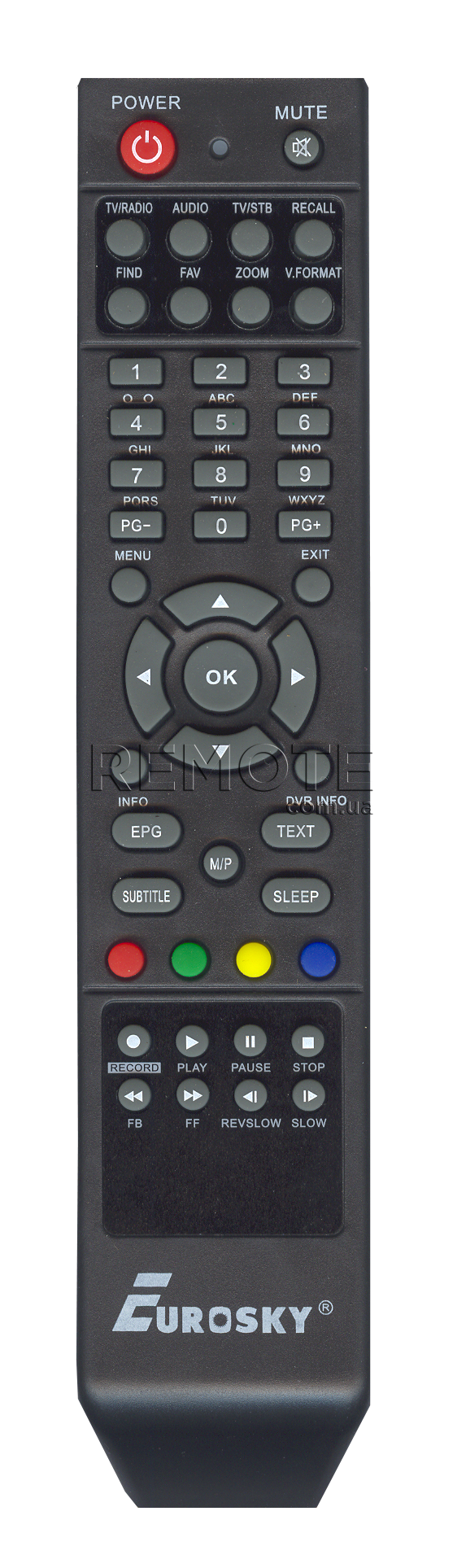 EUROSKY 4500 HD / LORTON 4500 HD PVR [SAT] пульт ДК для супутникових та кабельних тюнерів - магазин Remote - Фото 1