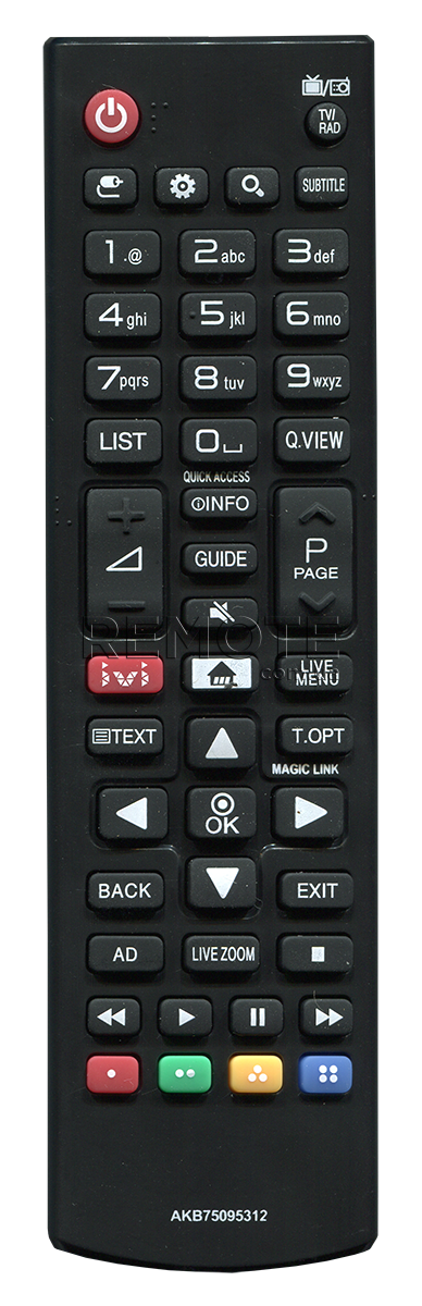 LG AKB75095312  [LED, LCD TV] SMART пульт ДК  для телевізора - магазин Remote - Фото 1