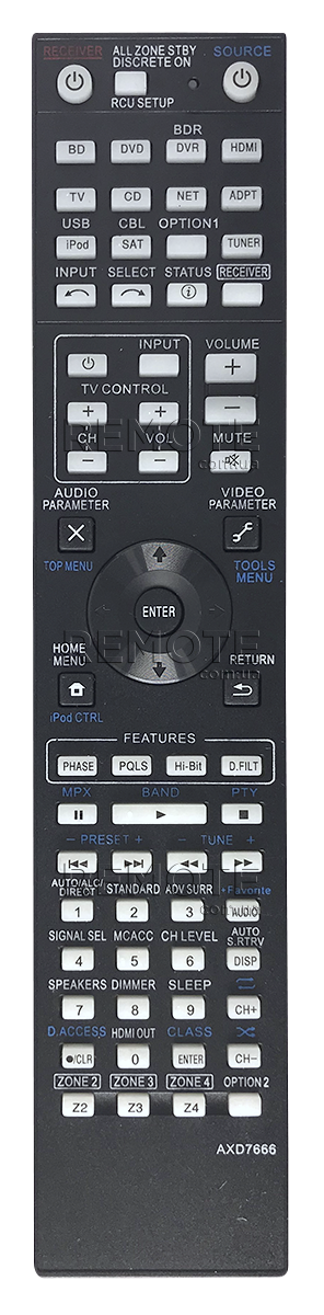 PIONEER AXD7666 AV Receiver пульт ДУ для DVD  и домашних кинотеатров - магазин Remote - Фото 1